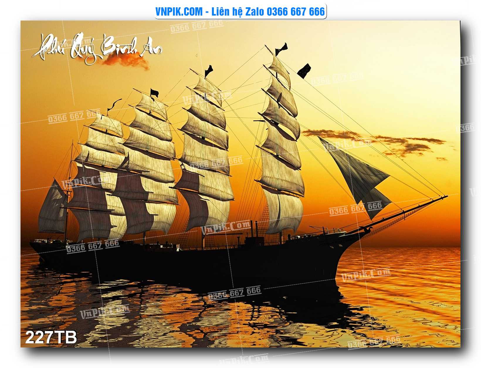 Tranh thuận buồm xuôi gió file PSD mẫu 227TB