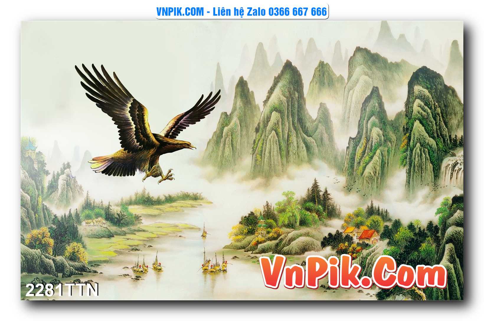 Tranh thác nước – Tranh phong thủy – Tranh treo tường mã 2281TTN