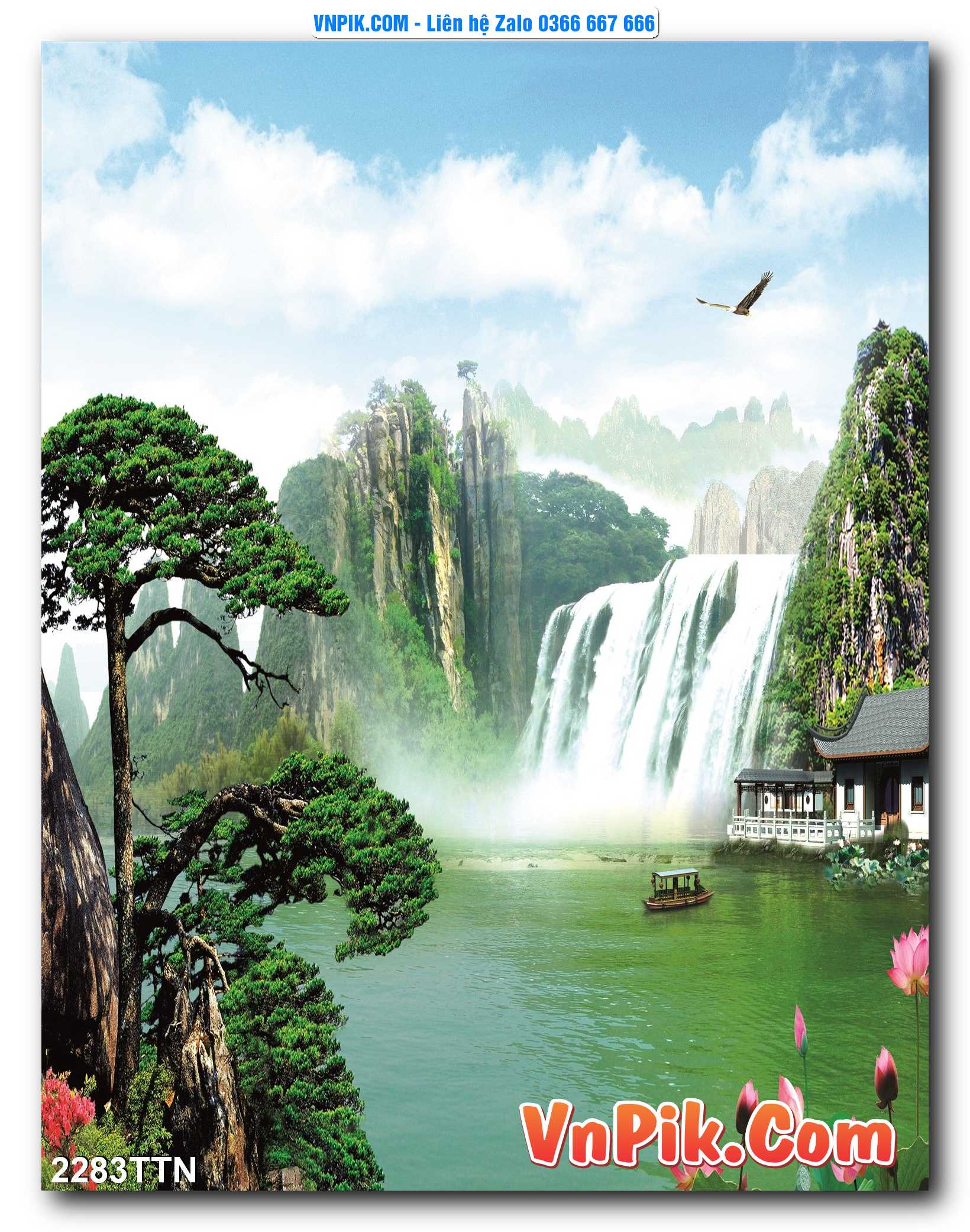 Tranh thác nước – Tranh phong thủy – Tranh treo tường mã 2283TTN