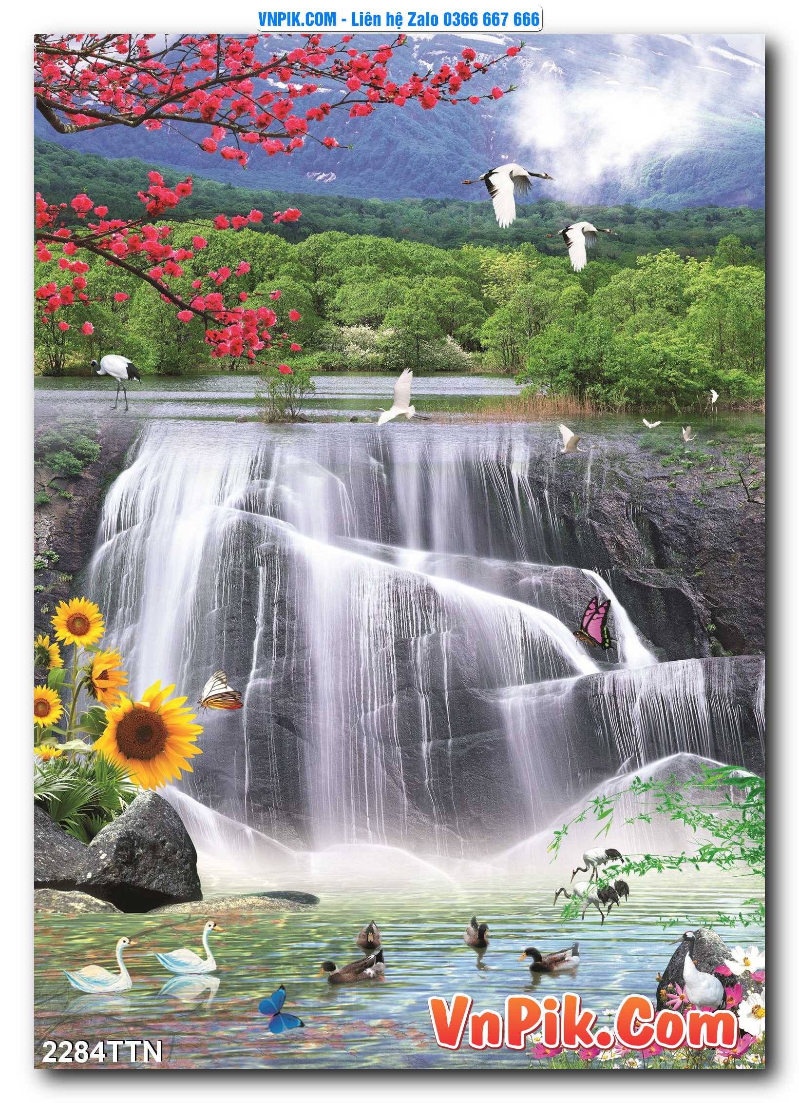 Tranh thác nước – Tranh phong thủy – Tranh treo tường mã 2284TTN