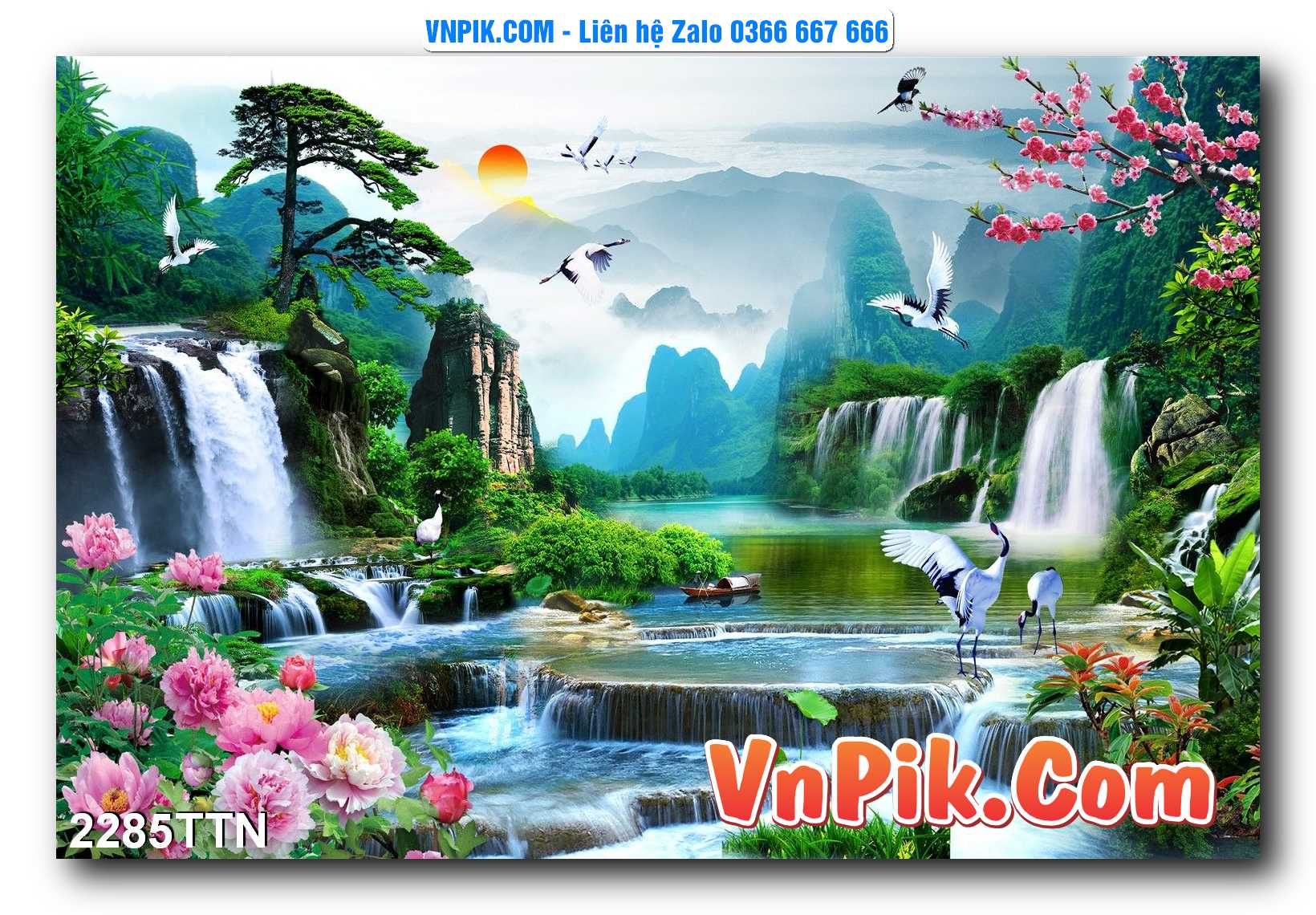 Tranh thác nước – Tranh phong thủy – Tranh treo tường mã 2285TTN