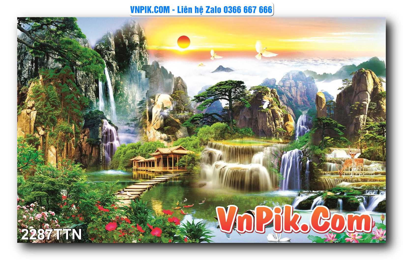 Tranh thác nước – Tranh phong thủy – Tranh treo tường mã 2287TTN