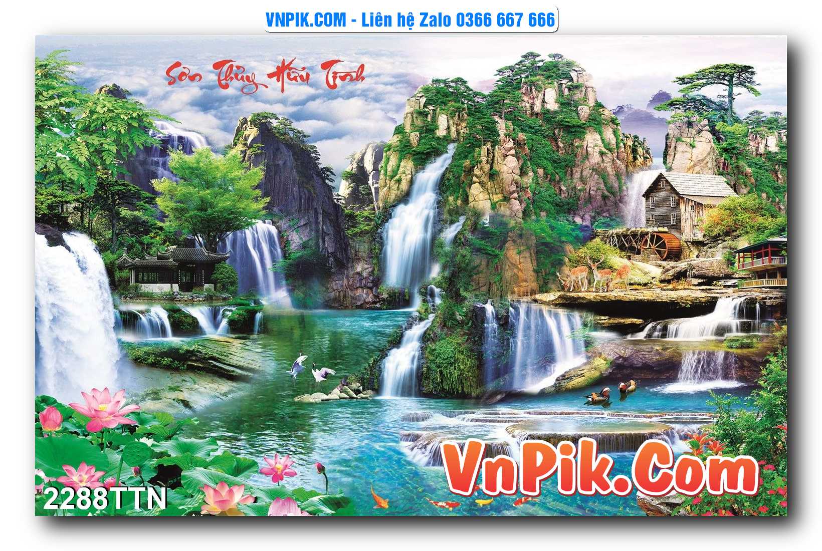 Tranh thác nước – Tranh phong thủy – Tranh treo tường mã 2288TTN