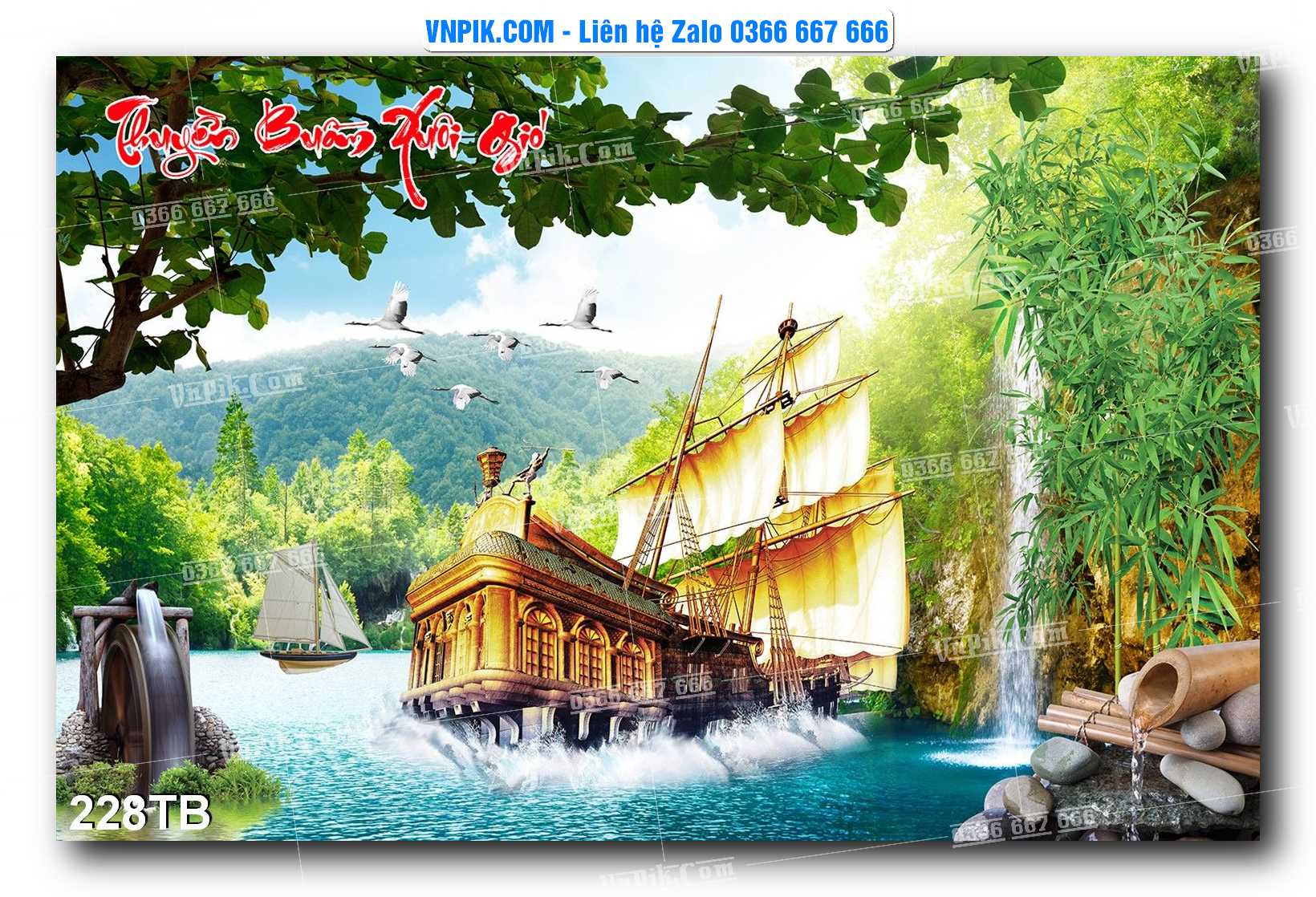 Tranh thuận buồm xuôi gió file PSD mẫu 228TB