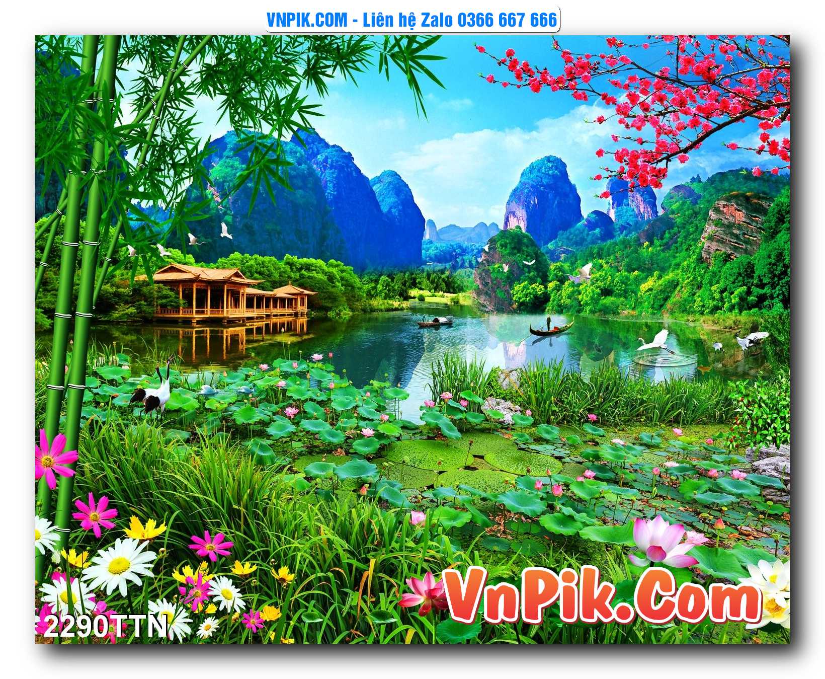 Tranh thác nước – Tranh phong thủy – Tranh treo tường mã 2290TTN