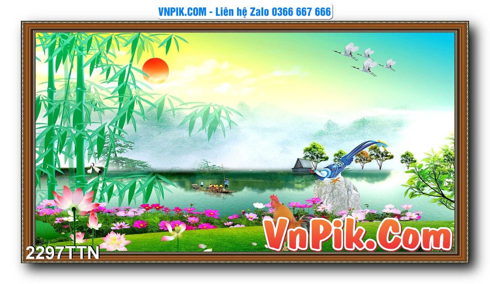 Tranh thác nước – Tranh phong thủy – Tranh treo tường mã 2297TTN