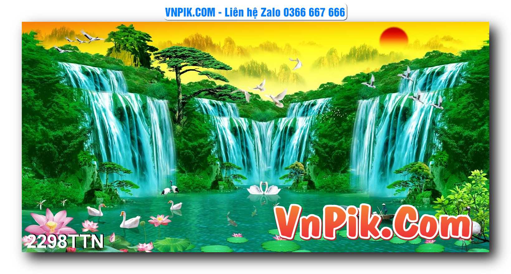 Tranh thác nước – Tranh phong thủy – Tranh treo tường mã 2298TTN