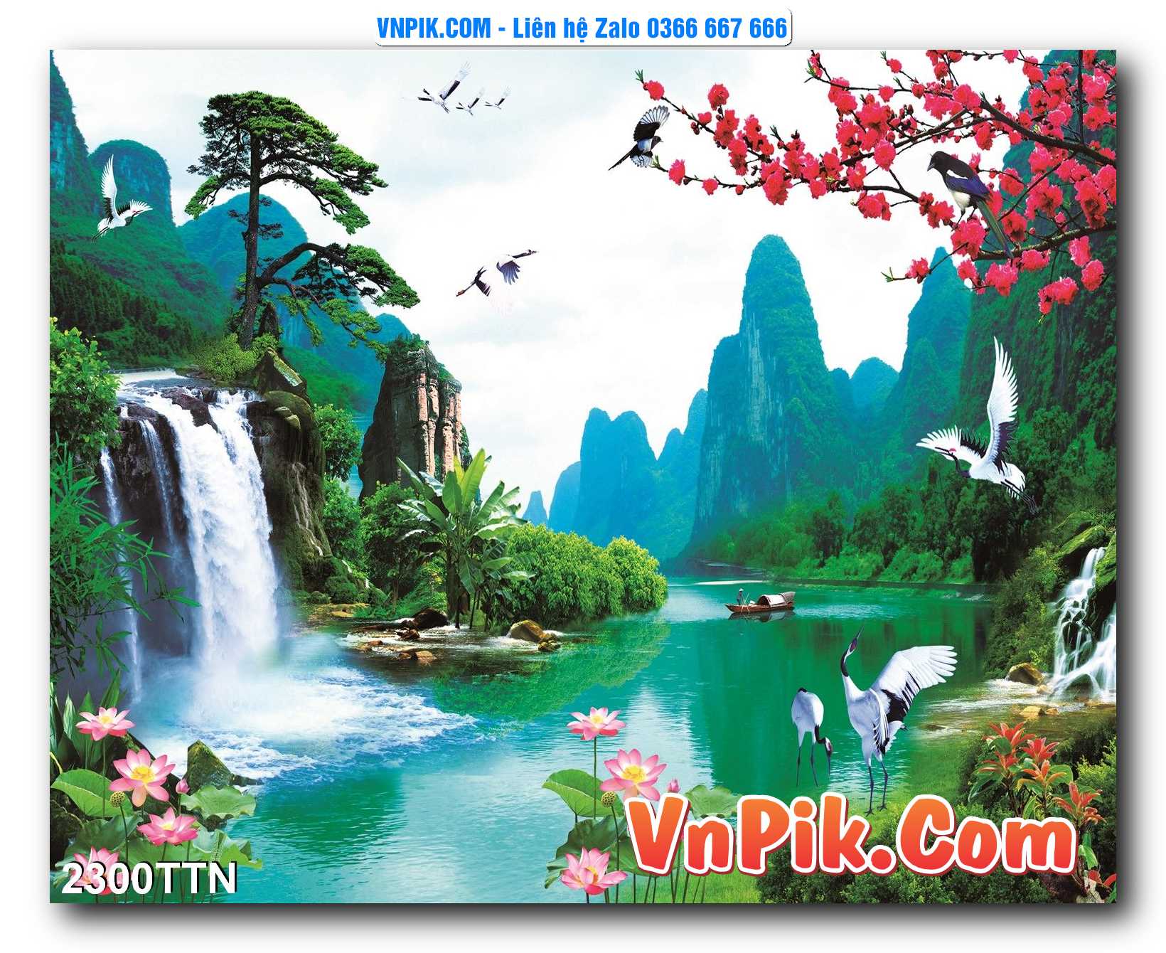 Tranh thác nước – Tranh phong thủy – Tranh treo tường mã 2300TTN