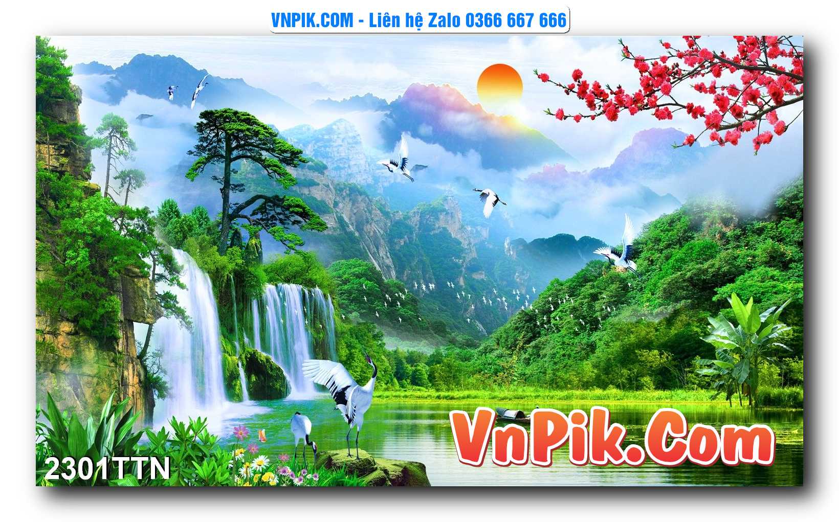 Tranh thác nước – Tranh phong thủy – Tranh treo tường mã 2301TTN