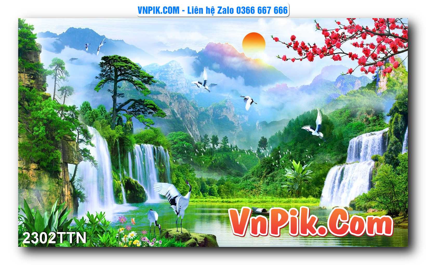 Tranh thác nước – Tranh phong thủy – Tranh treo tường mã 2302TTN
