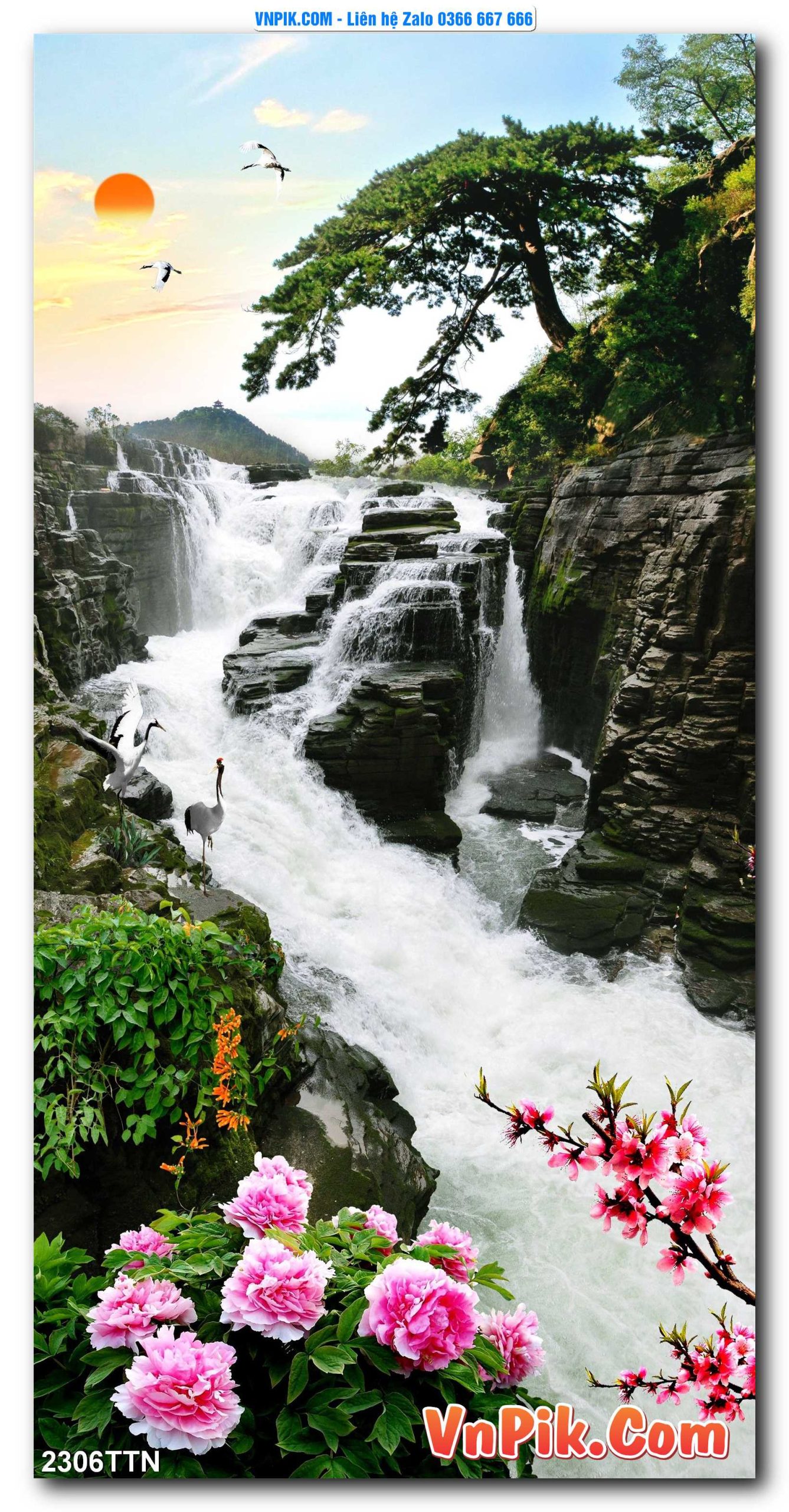 Tranh thác nước – Tranh phong thủy – Tranh treo tường mã 2306TTN