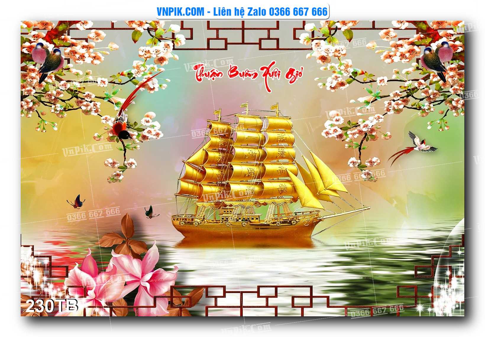 Tranh thuận buồm xuôi gió file PSD mẫu 230TB
