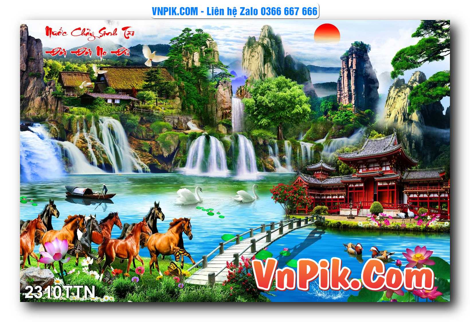 Tranh thác nước – Tranh phong thủy – Tranh treo tường mã 2310TTN