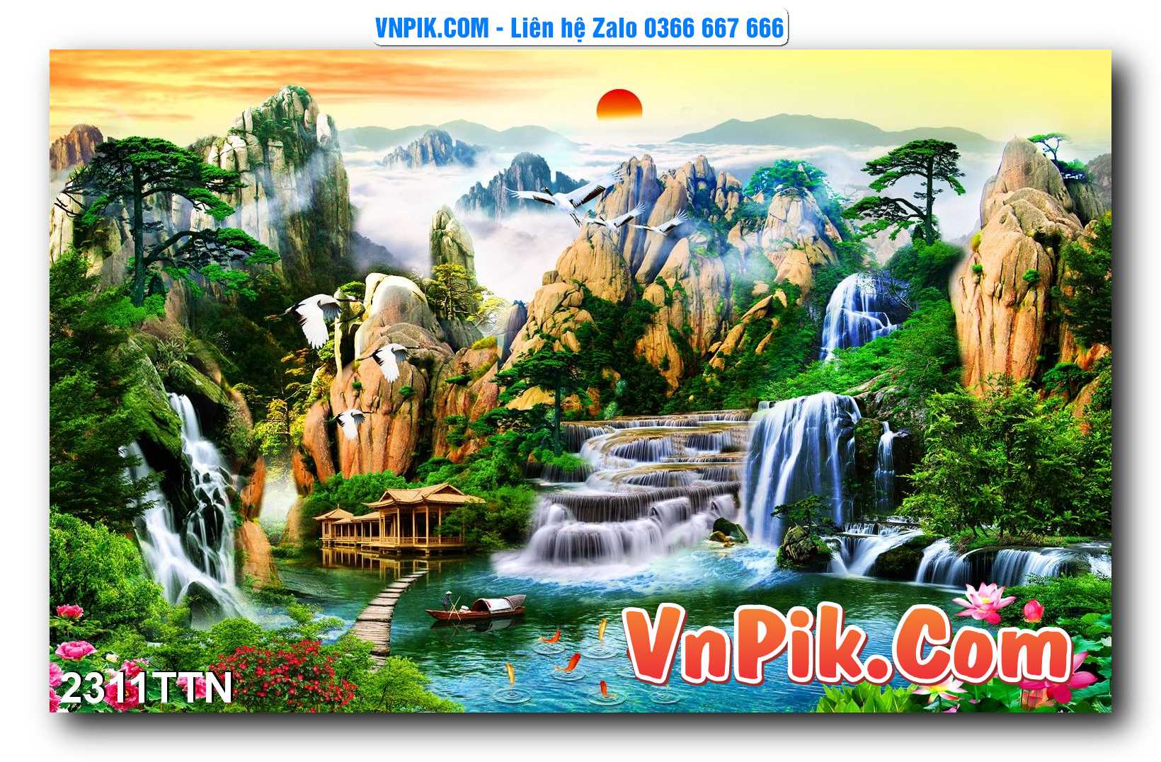 Tranh thác nước – Tranh phong thủy – Tranh treo tường mã 2311TTN
