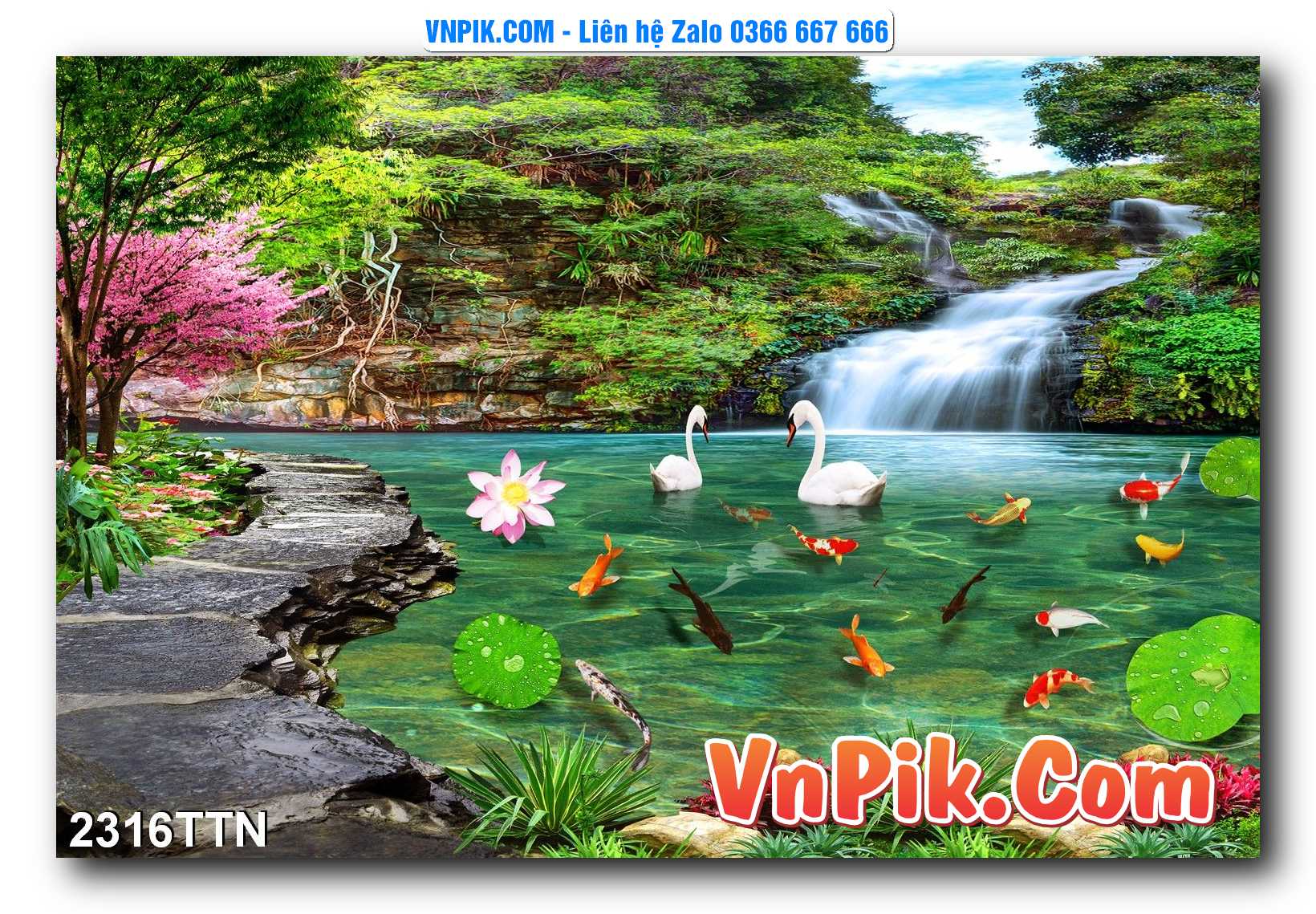 Tranh thác nước – Tranh phong thủy – Tranh treo tường mã 2316TTN