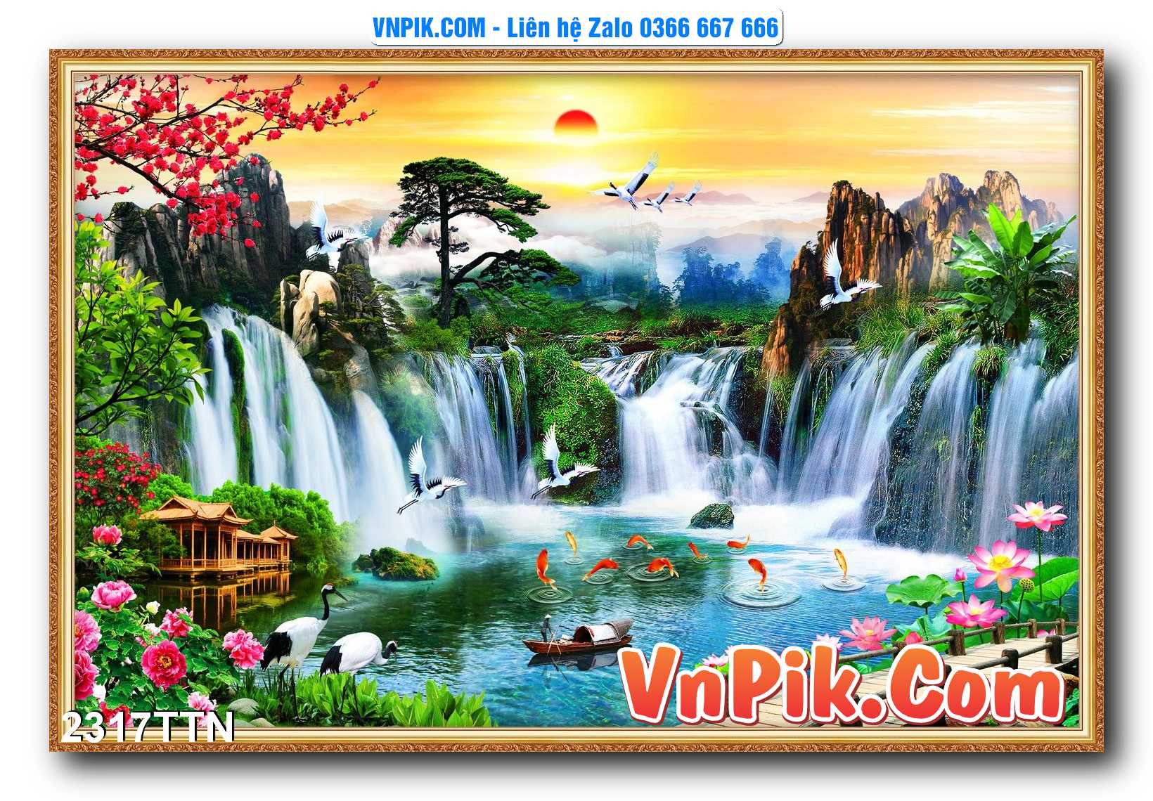 Tranh thác nước – Tranh phong thủy – Tranh treo tường mã 2317TTN