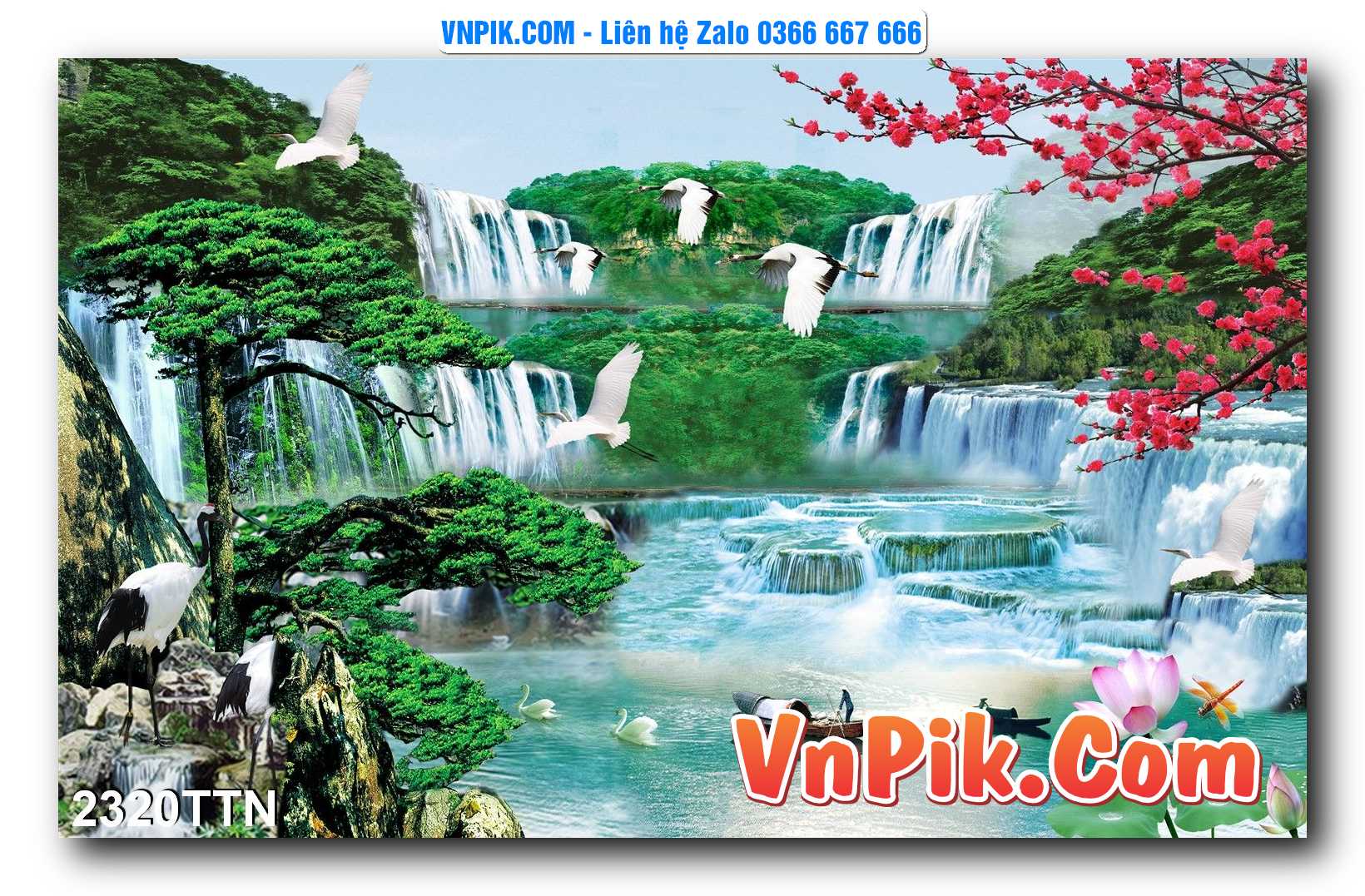 Tranh thác nước – Tranh phong thủy – Tranh treo tường mã 2320TTN