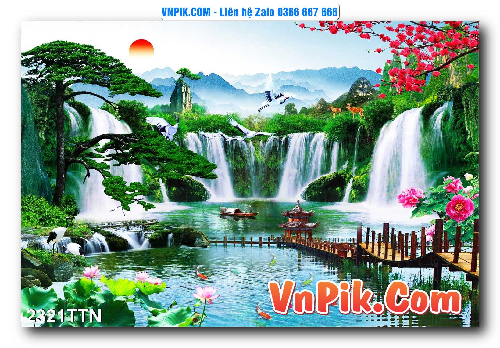 Tranh thác nước – Tranh phong thủy – Tranh treo tường mã 2321TTN