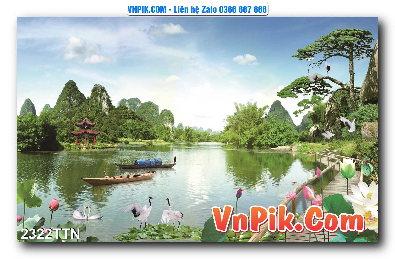 Tranh thác nước – Tranh phong thủy – Tranh treo tường mã 2322TTN