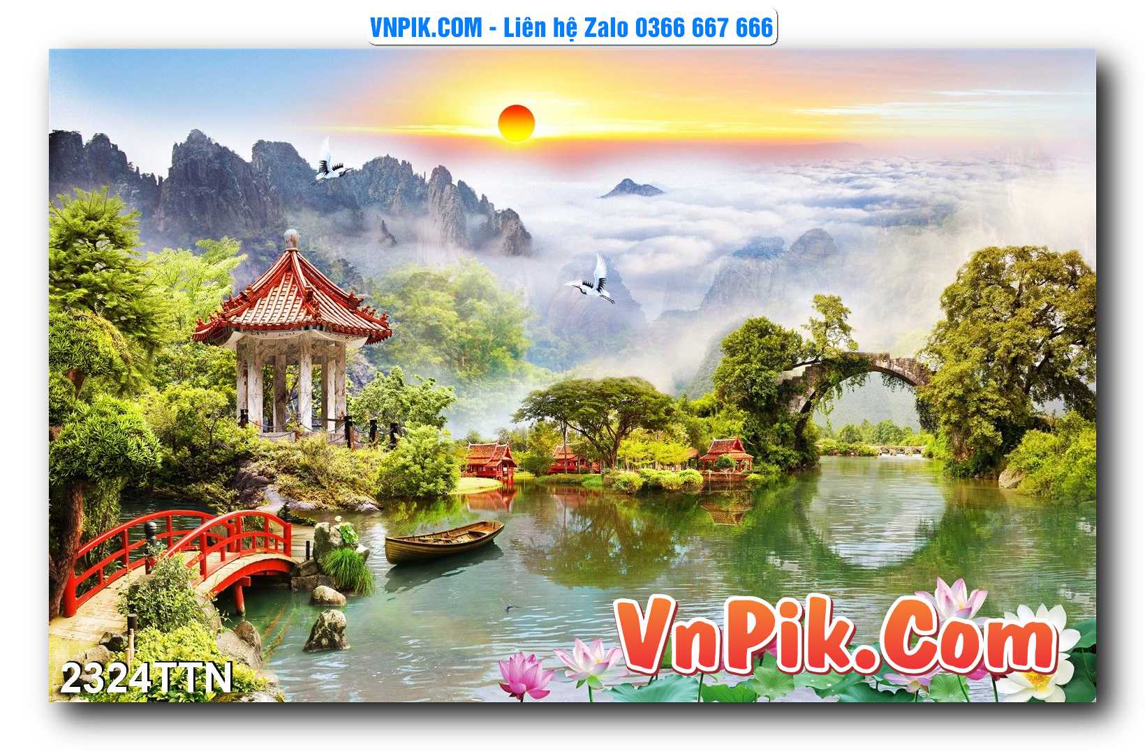 Tranh thác nước – Tranh phong thủy – Tranh treo tường mã 2324TTN