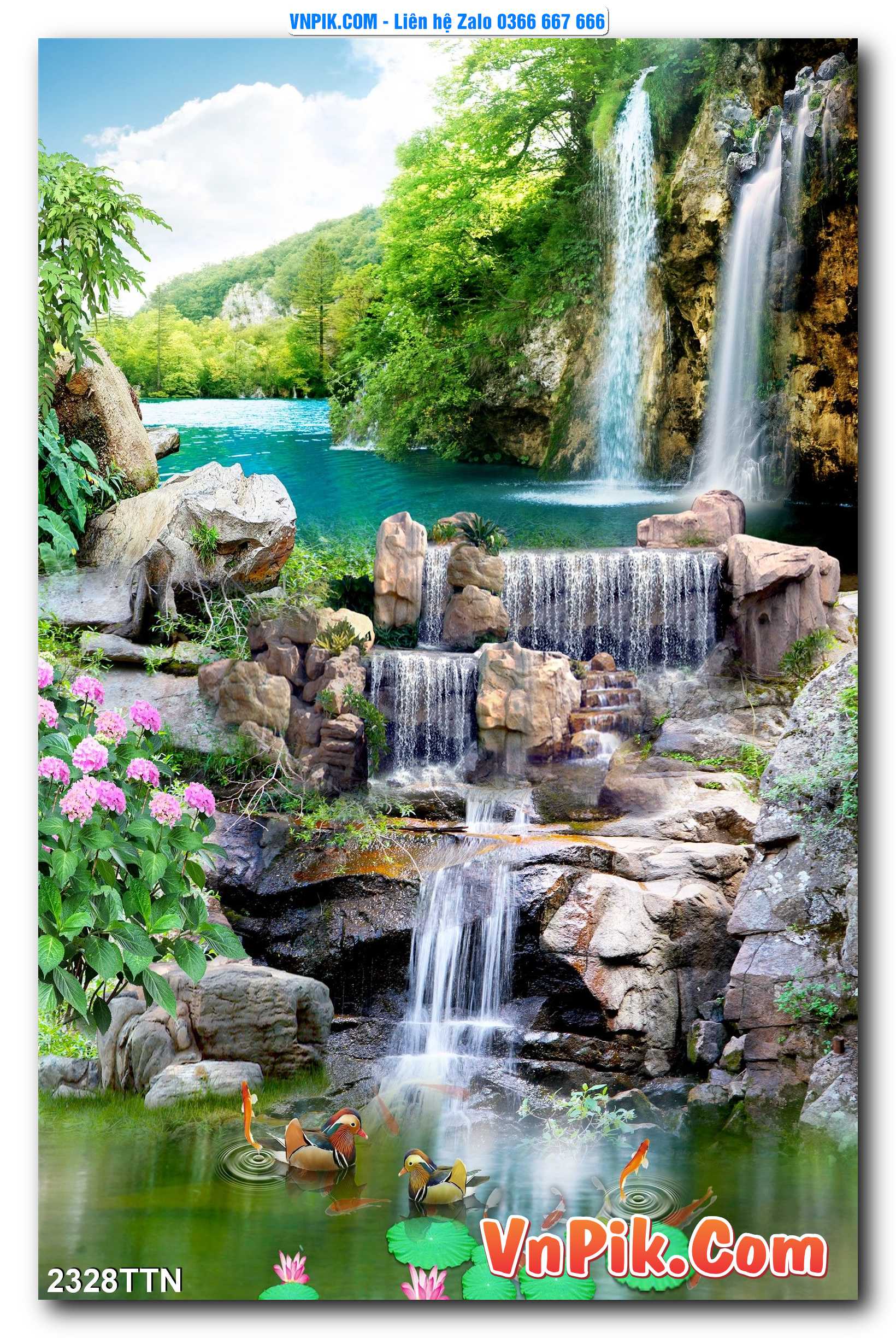 Tranh thác nước – Tranh phong thủy – Tranh treo tường mã 2328TTN