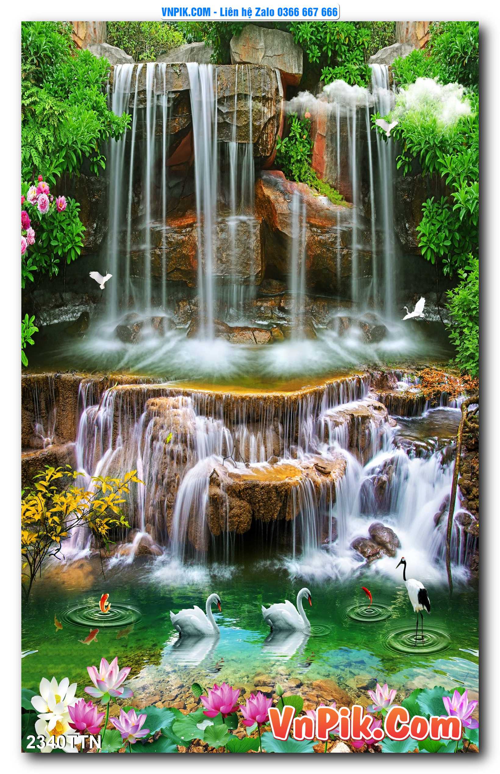 Tranh thác nước – Tranh phong thủy – Tranh treo tường mã 2340TTN
