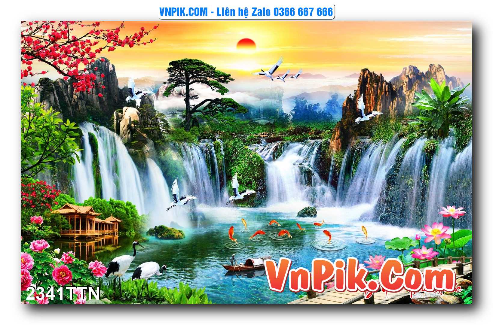 Tranh thác nước – Tranh phong thủy – Tranh treo tường mã 2341TTN