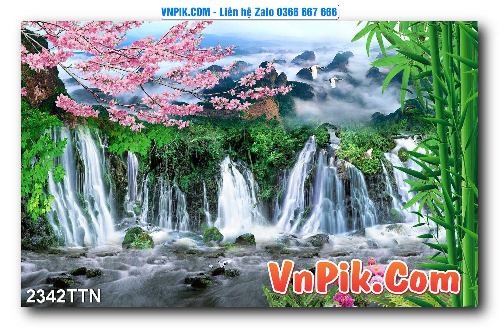 Tranh thác nước – Tranh phong thủy – Tranh treo tường mã 2342TTN