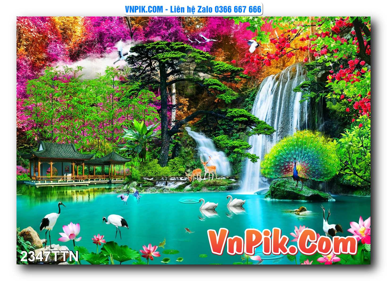 Tranh thác nước – Tranh phong thủy – Tranh treo tường mã 2347TTN