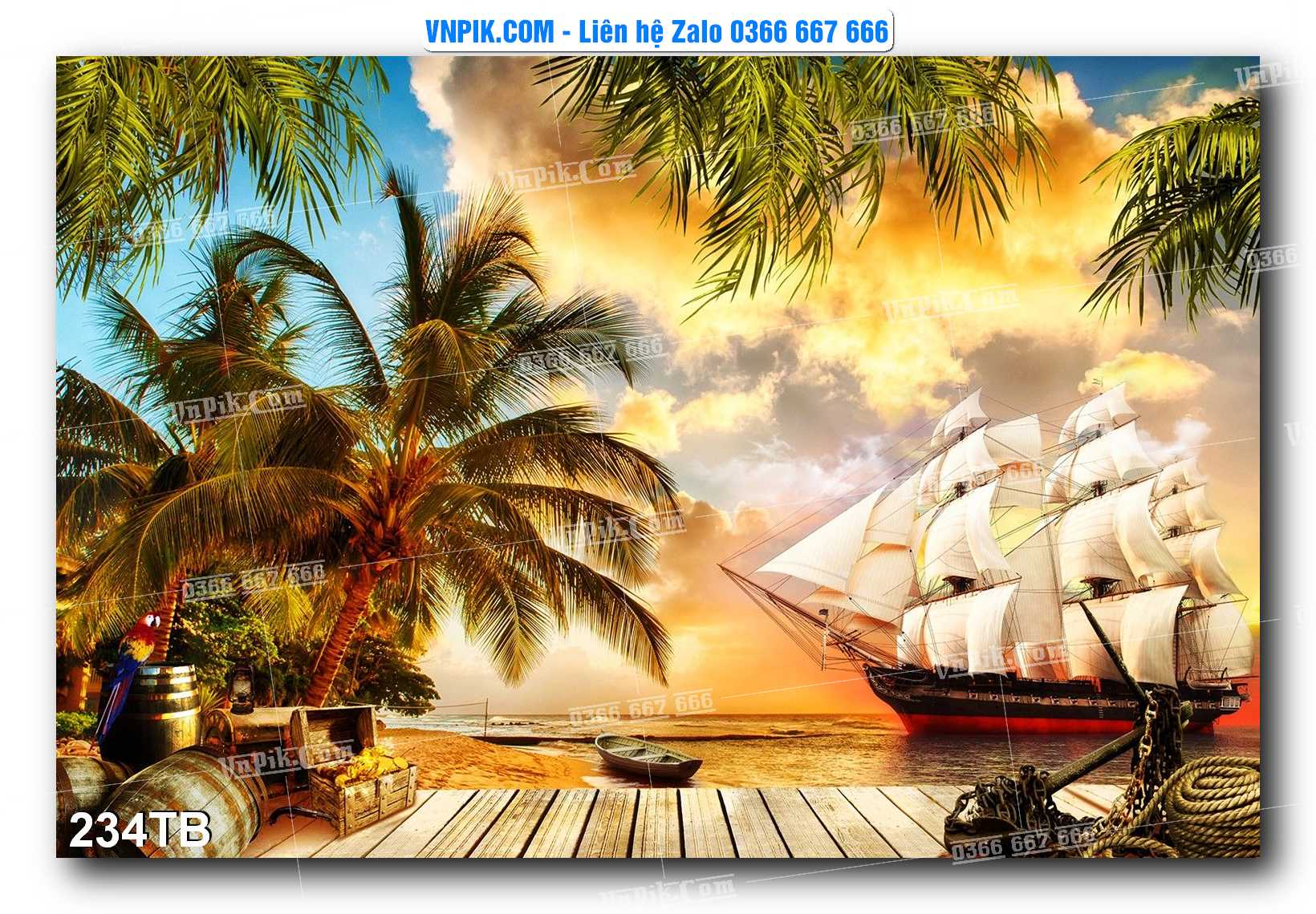 Tranh thuận buồm xuôi gió file PSD mẫu 234TB