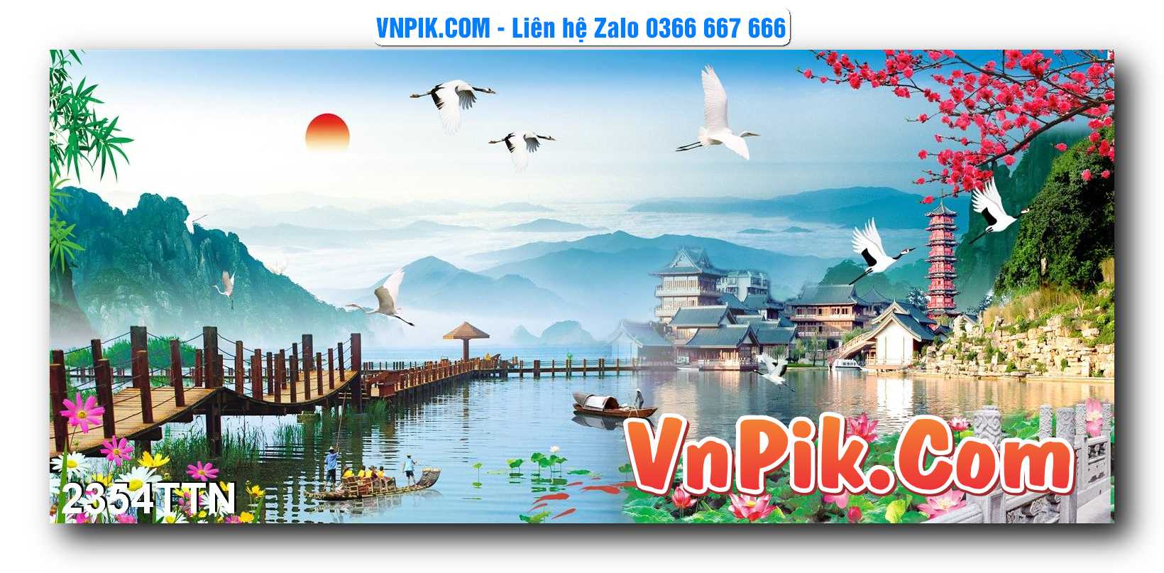 Tranh thác nước – Tranh phong thủy – Tranh treo tường mã 2354TTN