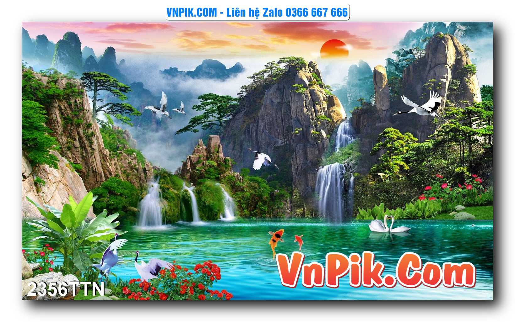 Tranh thác nước – Tranh phong thủy – Tranh treo tường mã 2356TTN