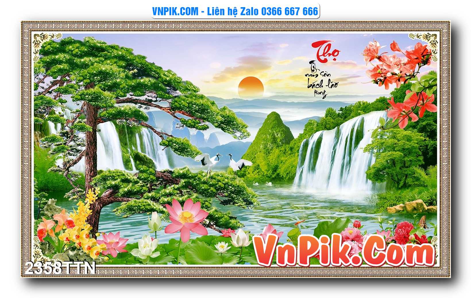 Tranh thác nước – Tranh phong thủy – Tranh treo tường mã 2358TTN