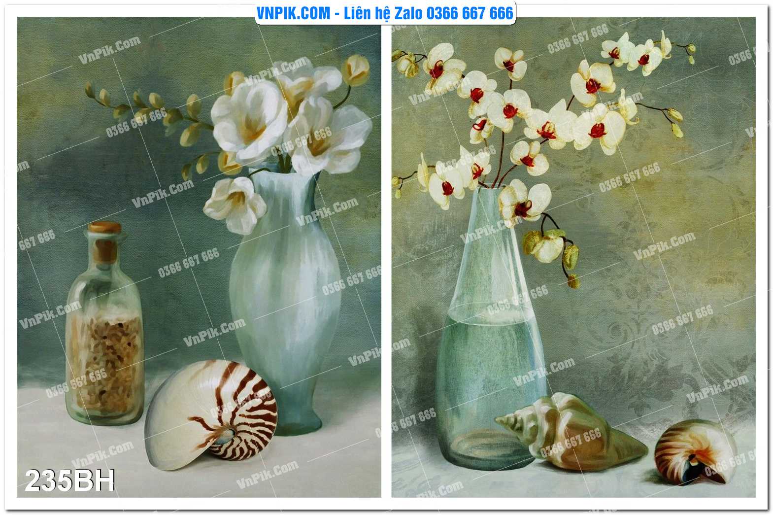 Tranh bình hoa nghệ thuật 235BH