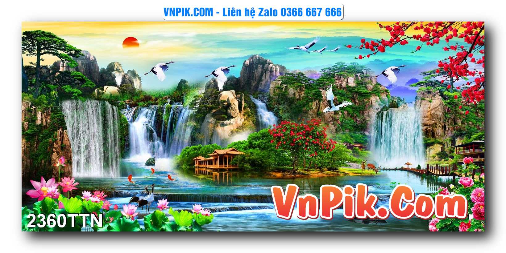 Tranh thác nước – Tranh phong thủy – Tranh treo tường mã 2360TTN