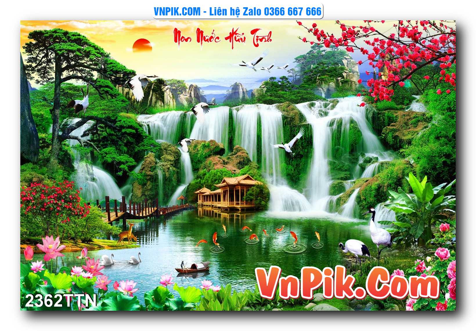 Tranh thác nước – Tranh phong thủy – Tranh treo tường mã 2362TTN