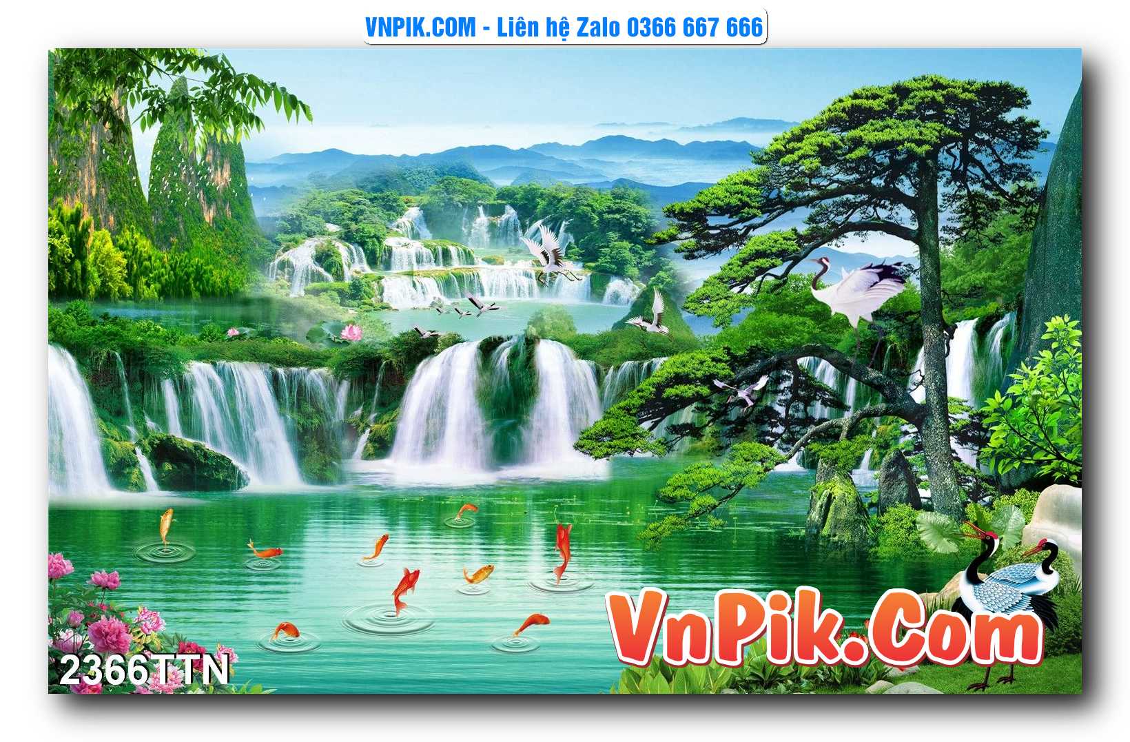 Tranh thác nước – Tranh phong thủy – Tranh treo tường mã 2366TTN