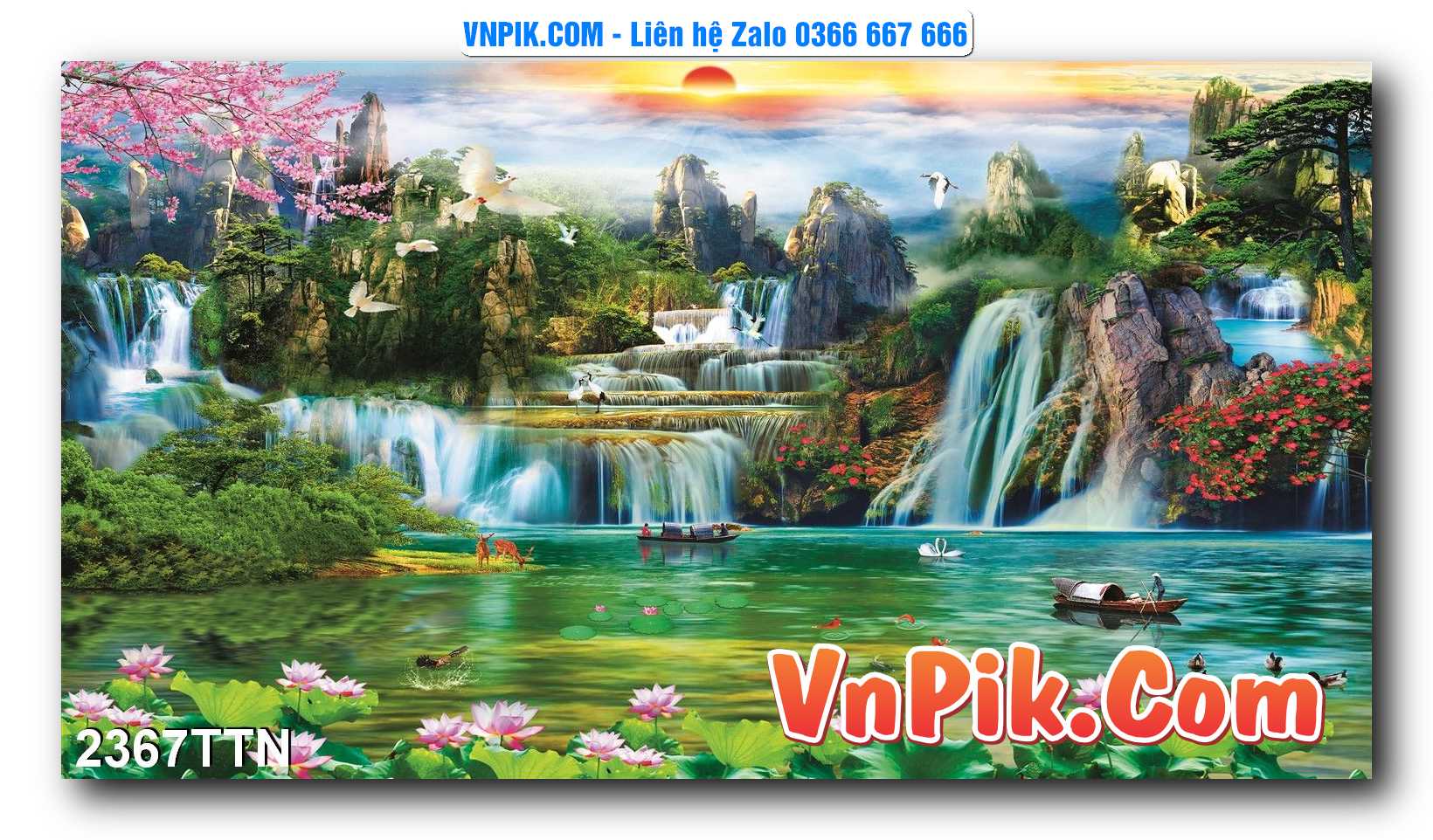 Tranh thác nước – Tranh phong thủy – Tranh treo tường mã 2367TTN