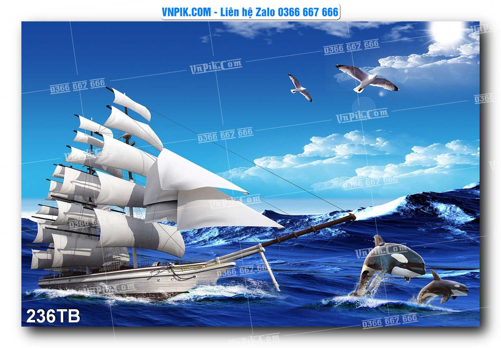 Tranh thuận buồm xuôi gió file PSD mẫu 236TB