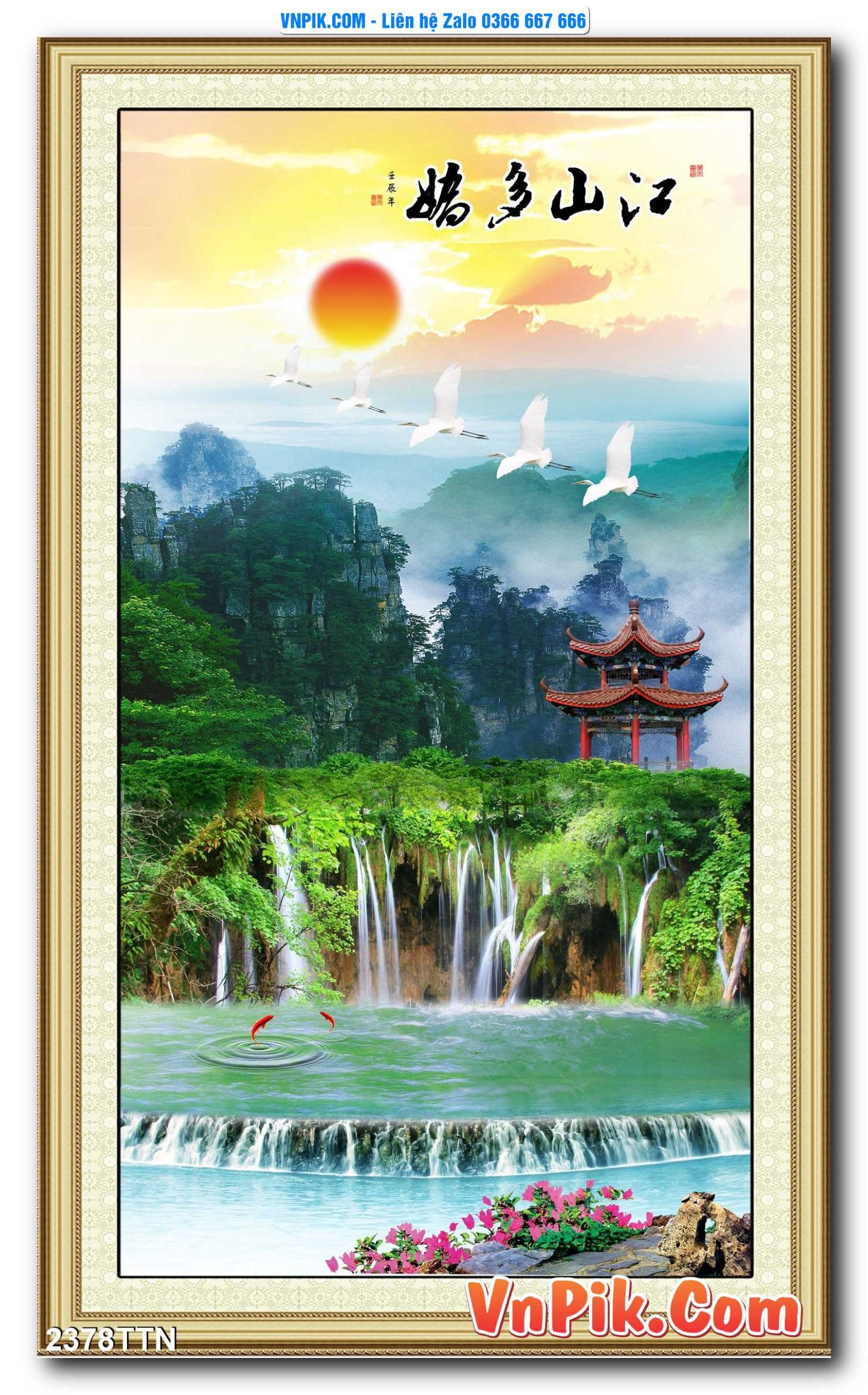 Tranh thác nước – Tranh phong thủy – Tranh treo tường mã 2378TTN