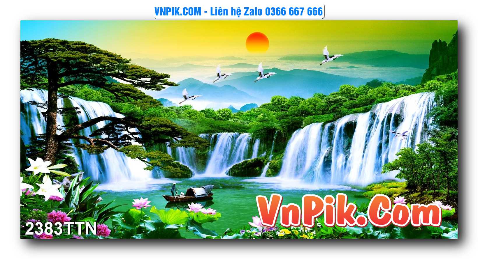 Tranh thác nước – Tranh phong thủy – Tranh treo tường mã 2383TTN