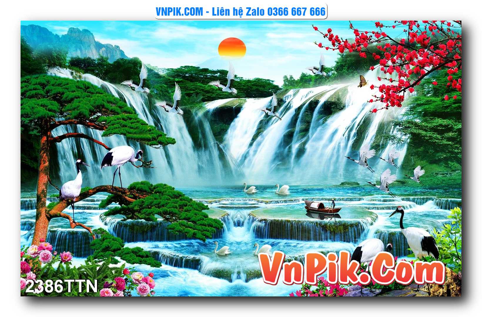 Tranh thác nước – Tranh phong thủy – Tranh treo tường mã 2386TTN