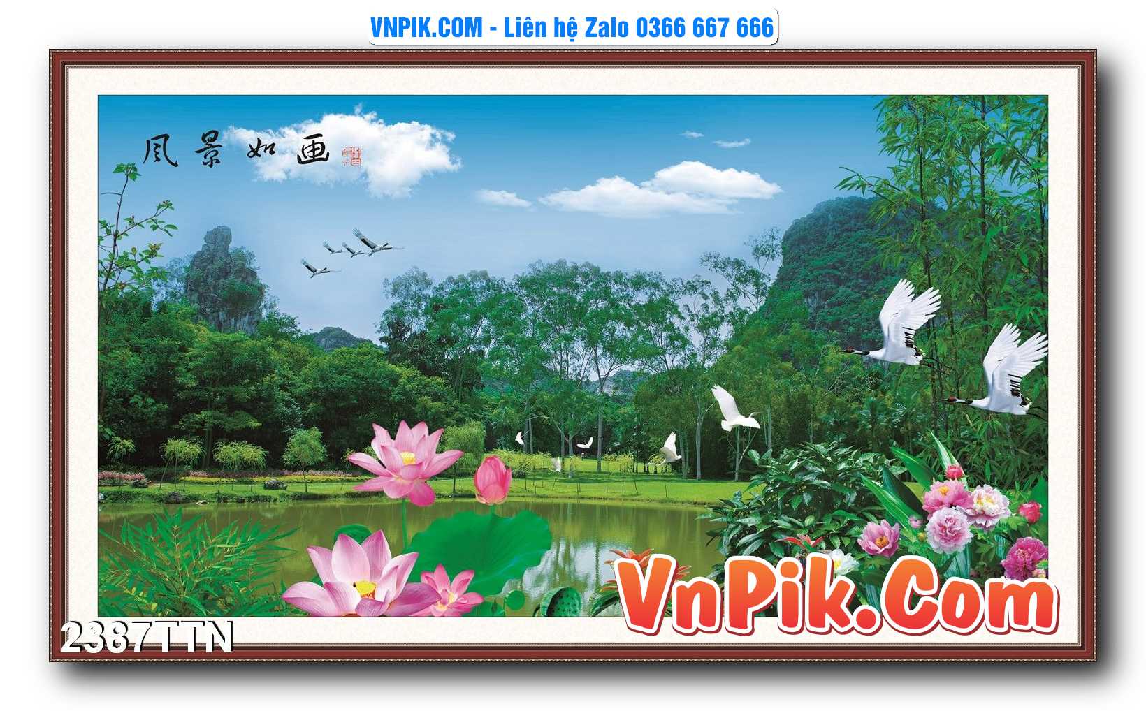 Tranh thác nước – Tranh phong thủy – Tranh treo tường mã 2387TTN
