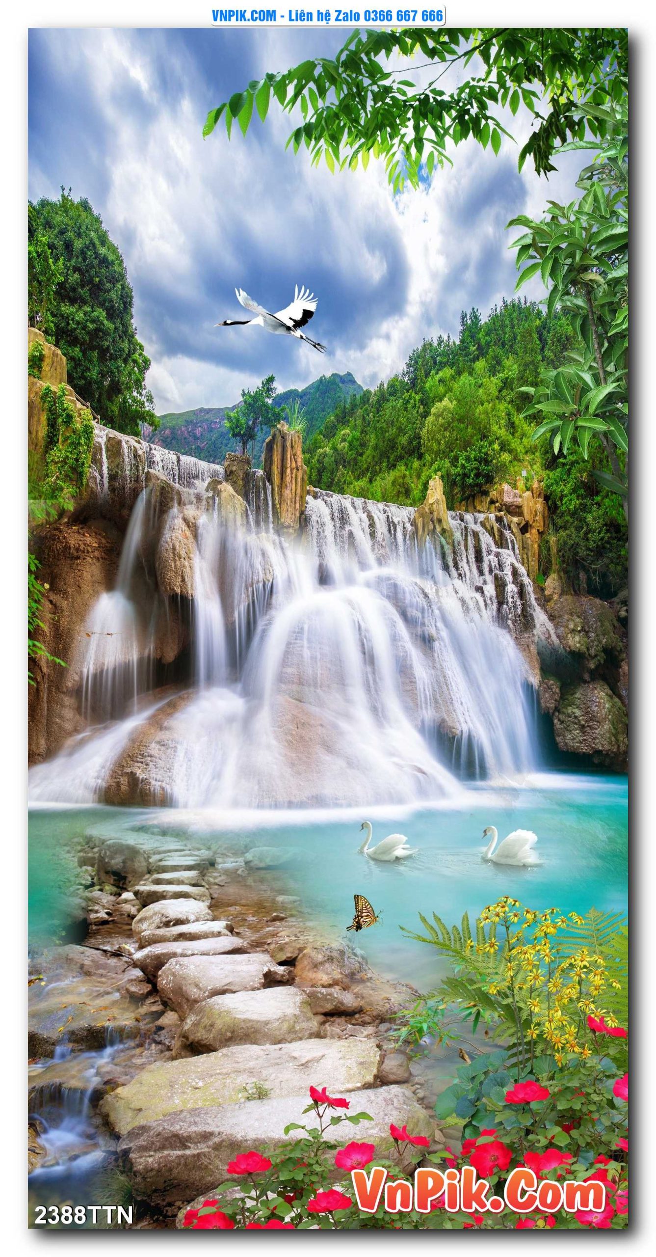 Tranh thác nước – Tranh phong thủy – Tranh treo tường mã 2388TTN