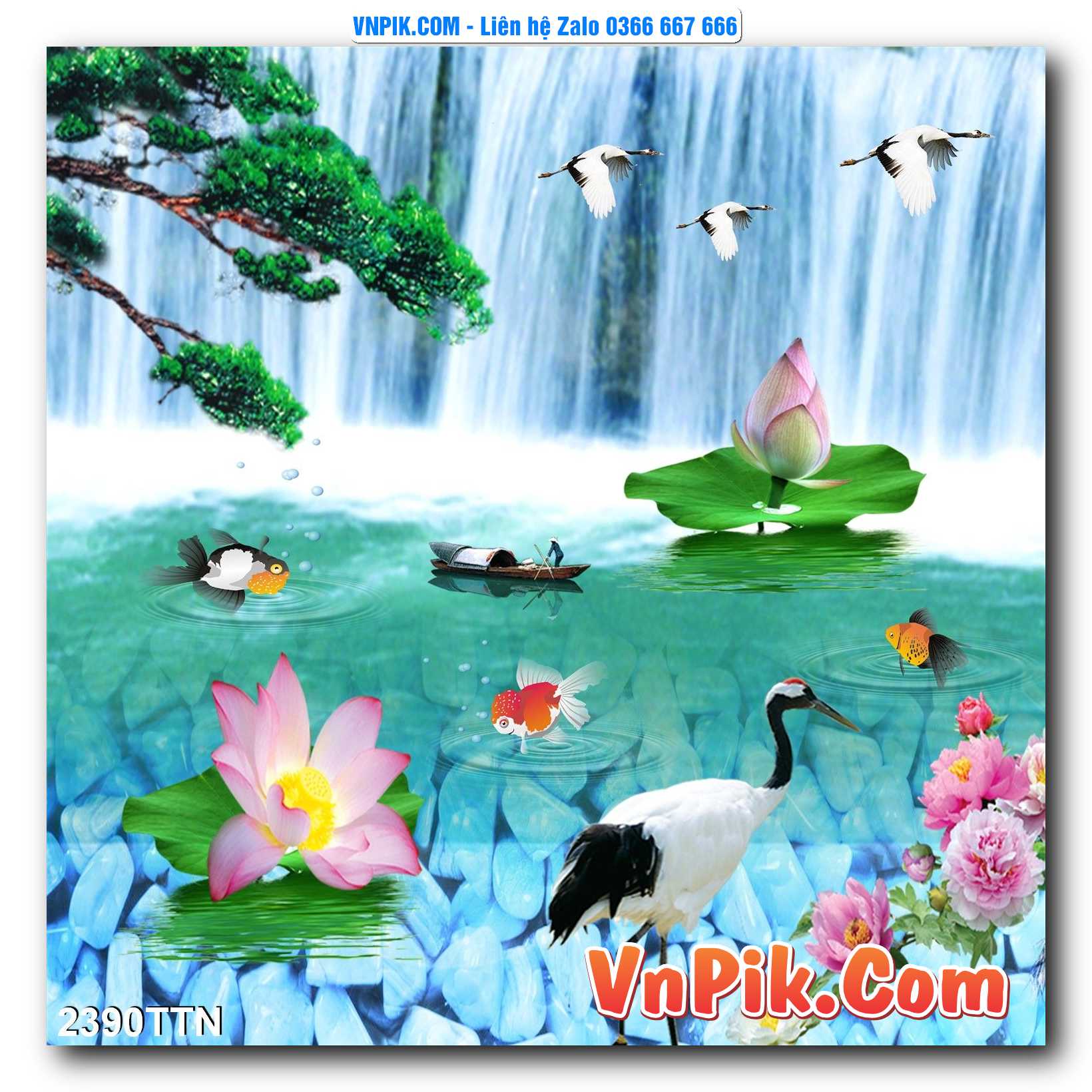 Tranh thác nước – Tranh phong thủy – Tranh treo tường mã 2390TTN