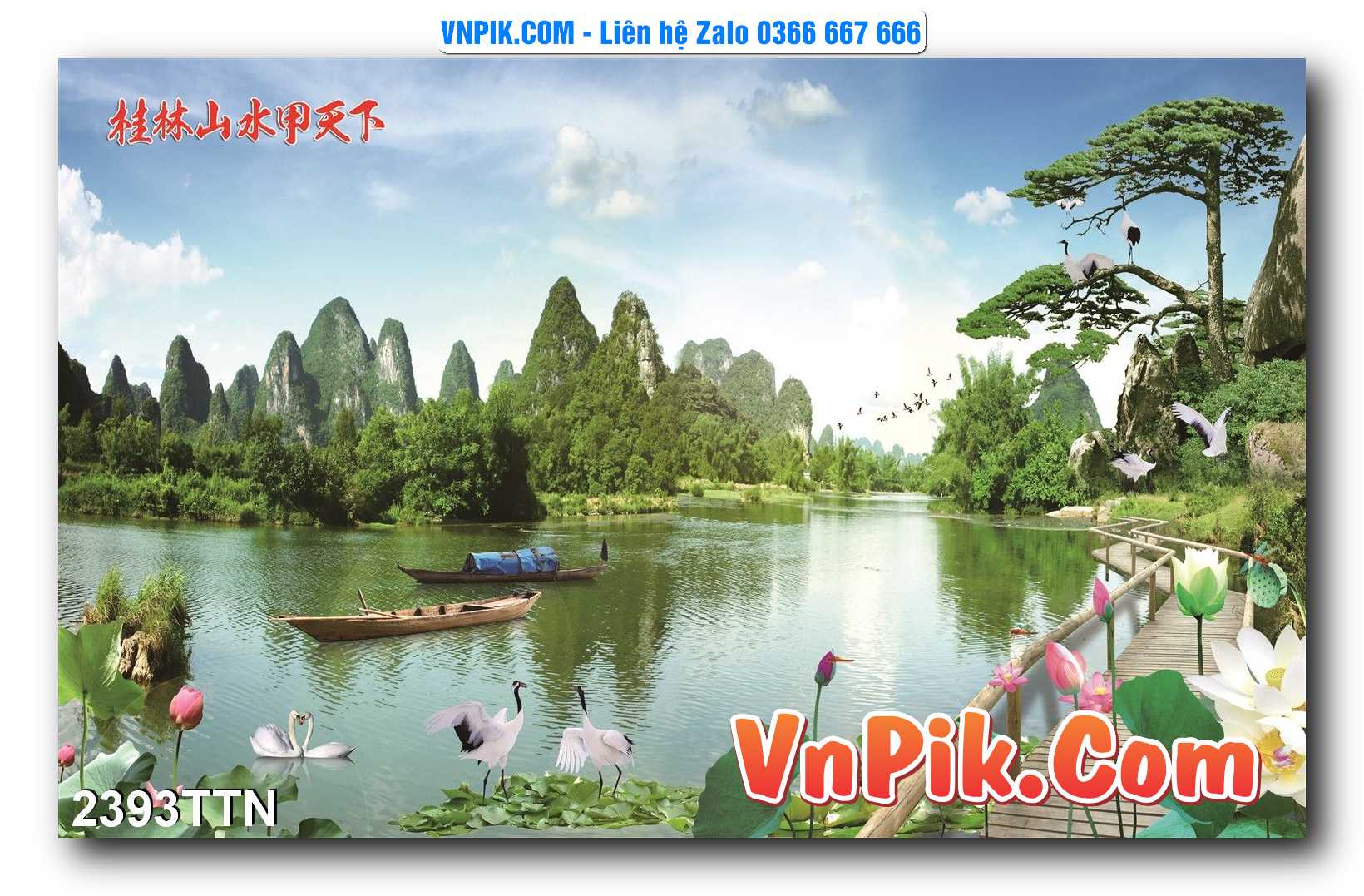 Tranh thác nước – Tranh phong thủy – Tranh treo tường mã 2393TTN