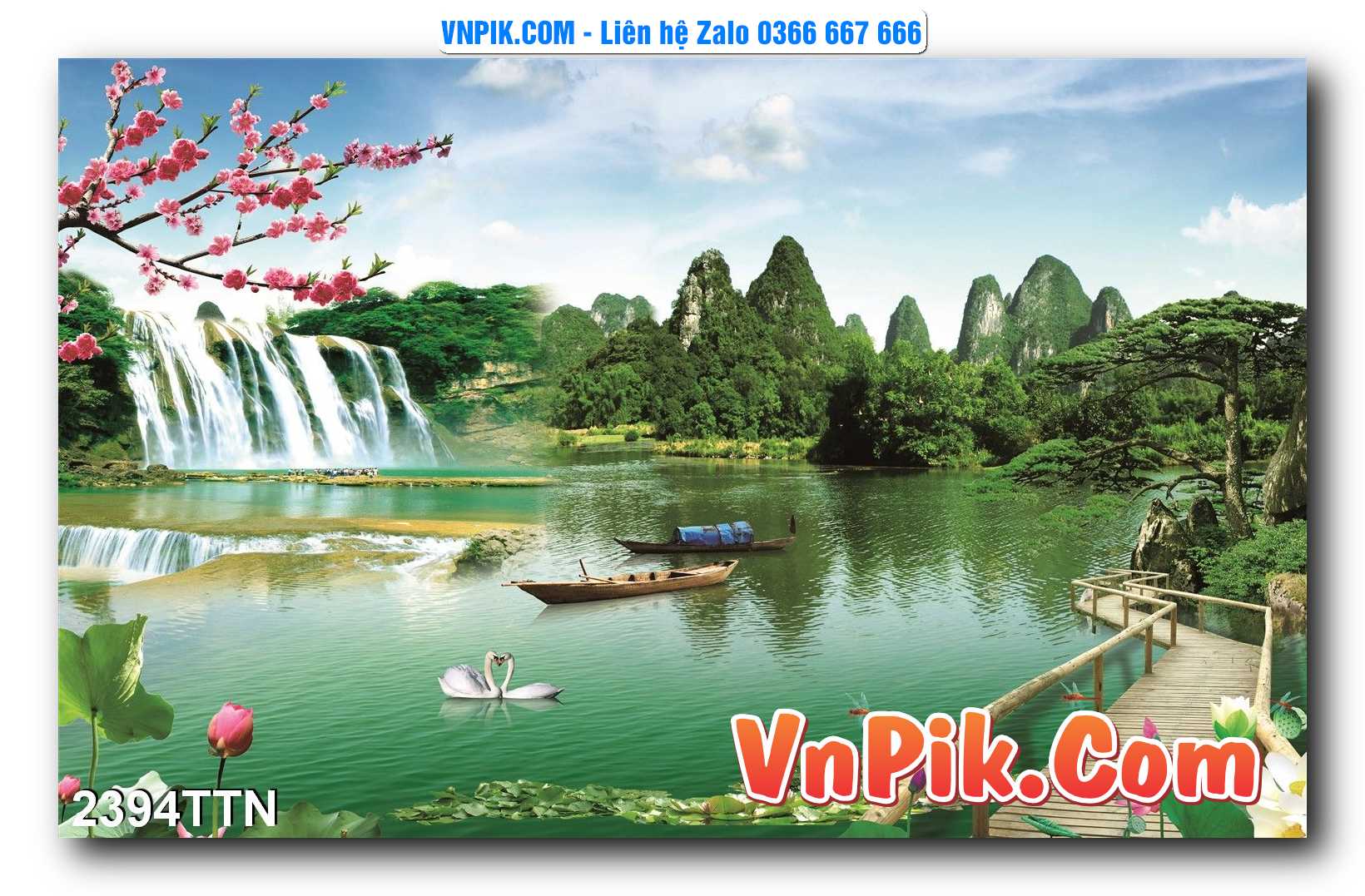 Tranh thác nước – Tranh phong thủy – Tranh treo tường mã 2394TTN