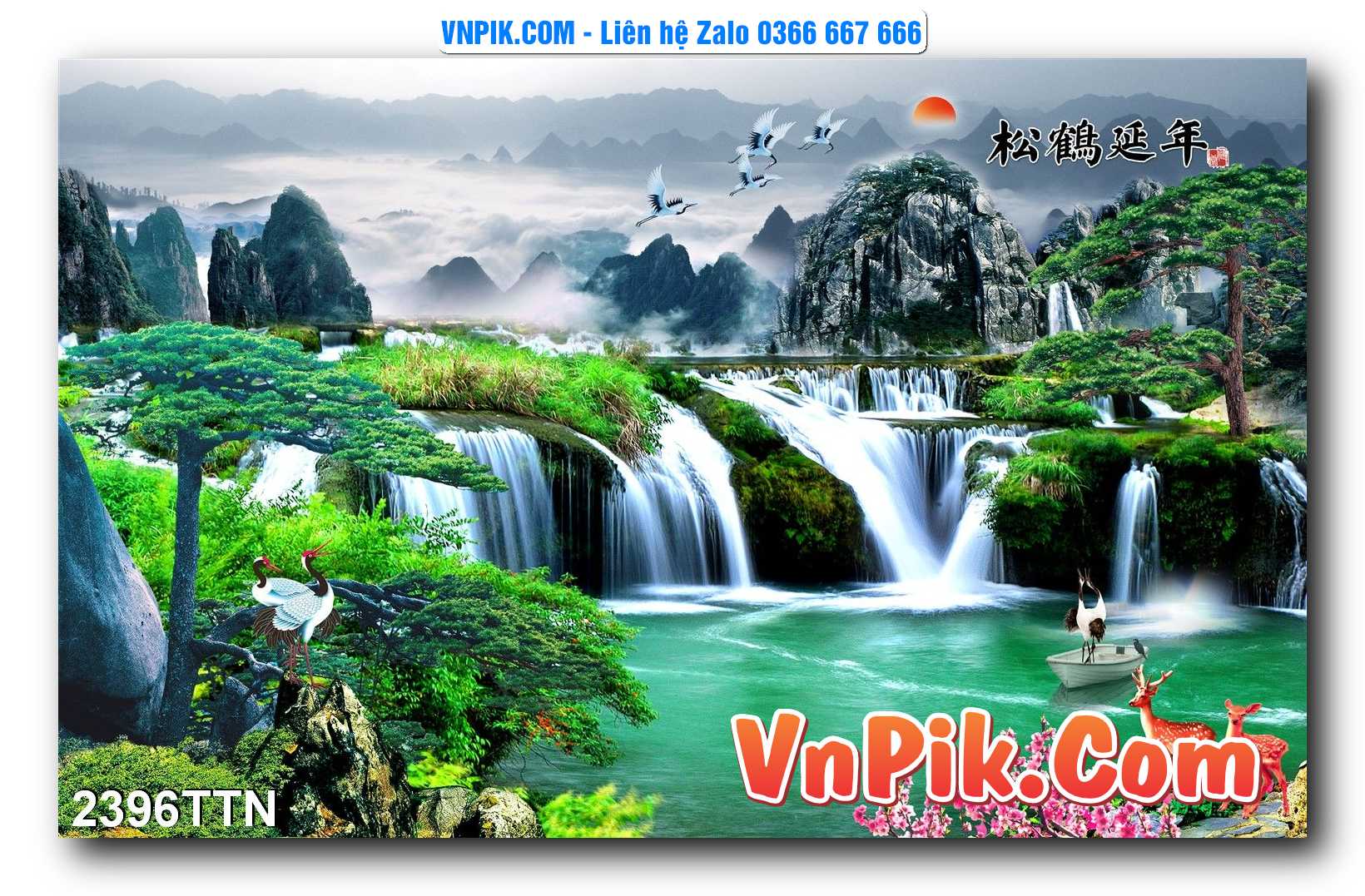 Tranh thác nước – Tranh phong thủy – Tranh treo tường mã 2396TTN