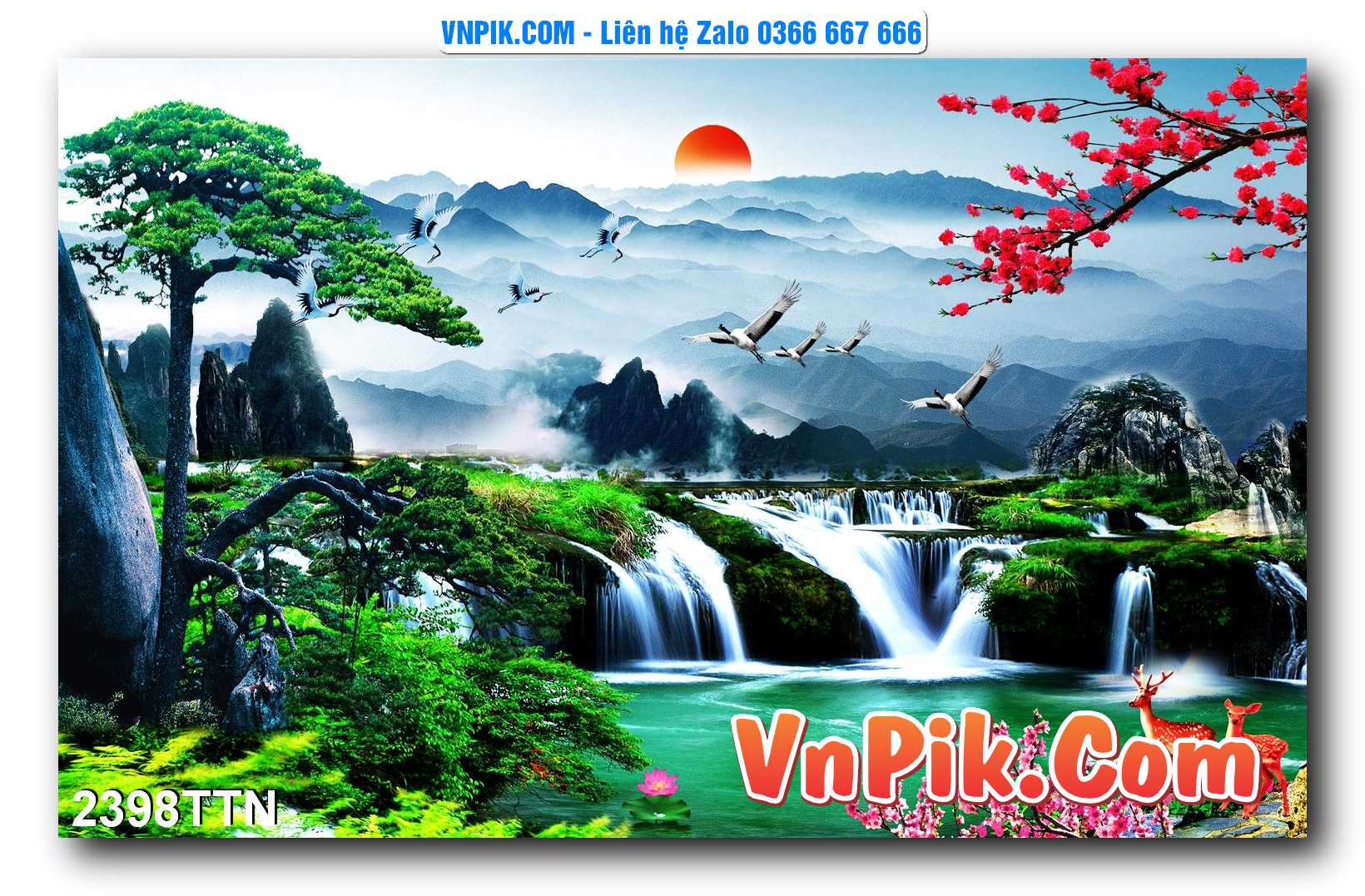 Tranh thác nước – Tranh phong thủy – Tranh treo tường mã 2398TTN