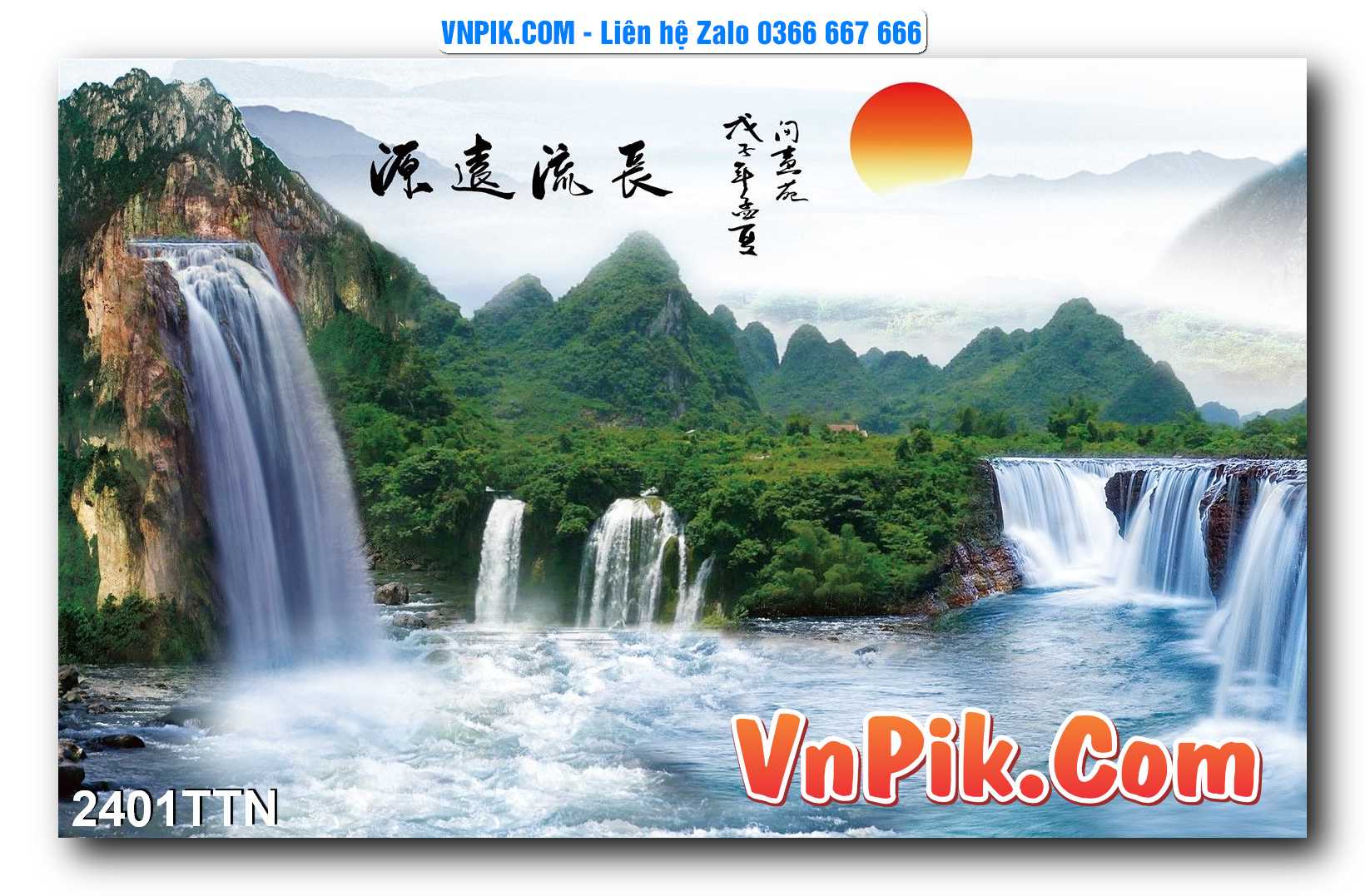 Tranh thác nước – Tranh phong thủy – Tranh treo tường mã 2401TTN